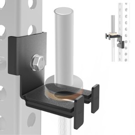 J Bryant Barbell Holder for 3x3" & 2x3" Power Racks – No Drilling, Secure Mounting – Heavy-Duty Steel Bar Storage with Protective Padding, Fits 5/8" - 1" Holes – Space-Saving Gym Equipment