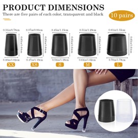 10 Pairs Heel Caps for High Heels,Non-Slip Anti-Noise 5 Sizes High Heel Protectors Heel Stoppers for Repairing Shoes Grass Wedding Gravel Wetlands Outdoor Events