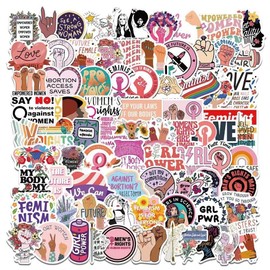 100Pcs Inspirational Feminist Stickers Pack,Girl Power Rights Feminism Sticker for Women Ladies Girls, Vinyl Waterproof Women's Libbers Equal Rights Decals for Laptop Water Bottle Phone
