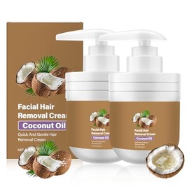 2Bottle Facial Hair Removal Cream - Coconut Oil Based Gentle Body Hair Remover Cream,Coconut Facial Hair Removal Cream for Women, Sensitive Skin Safe,Gentle and Non-irritating 3.52 FL.OZ