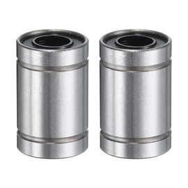 sourcing map 2Pcs LM6UU Linear Bearing 6mm Bore 12mm OD 19mm Length Linear Ball Bearings Double Side Rubber Sealed Bearing Steel for CNC Machine 3D Printer Food Packaging Machine