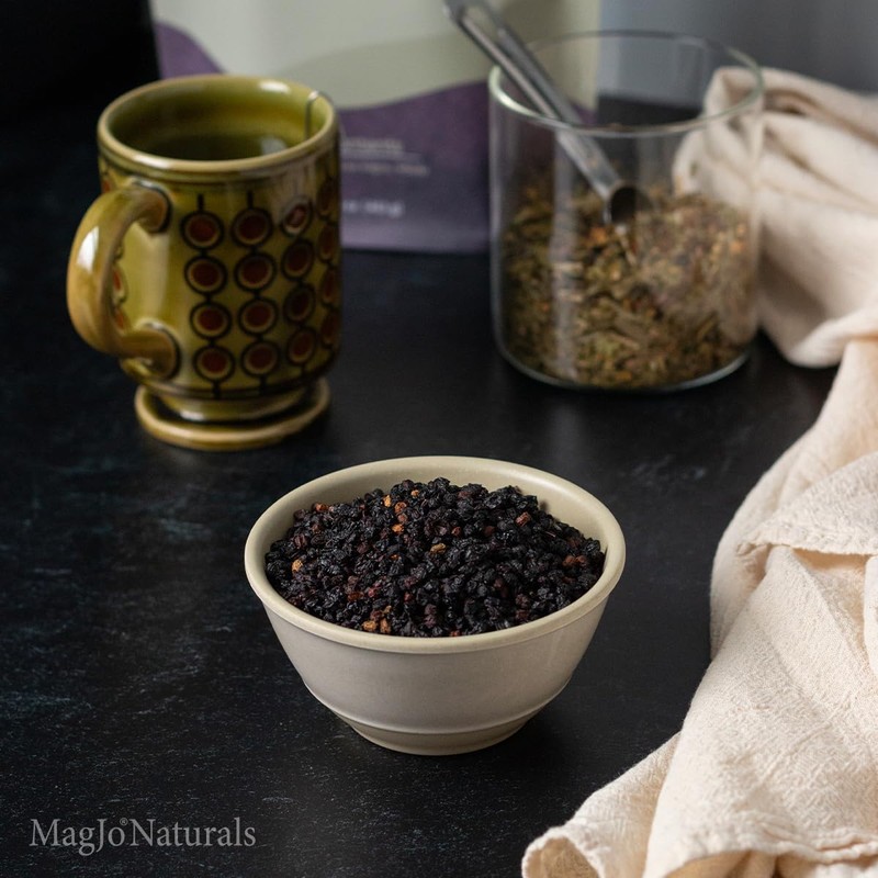 MagJo Dried Elderberries - 100% Wild crafted Dried Elder berries