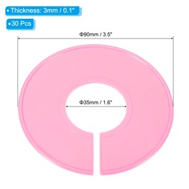 PATIKIL Clothes Dividers for Hanging Clothes, 30 Pack Closet Clothing Rack Size Dividers Blank Labels Sorting Round Separator for Closet, Pink