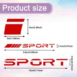 HEVLE 14PCS Car Decal Stickers, Wheel Rim Decal Sticker, Car Decals Reflective Car Stickers, Sport Logo Reflective Stickers Car Exterior Decoration Accessories Universal for All Vehicles (Red)