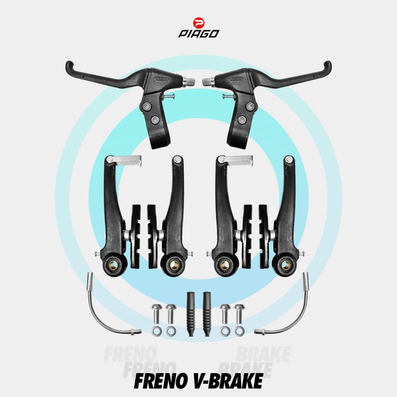 ALTREGO Frenos Bicicleta V-Brake de Acero Plastificado, Juego Completo