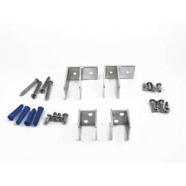 2-Two Ear Brackets & 2 "U" Shaped Brackets Chrome Cast ZAMAC Pannel Pack for 7/8 in. Panels with Fasteners