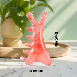 2 Stück Kopfhaut Massagegerät aus Harz,Gua Sha Kamm Kopfhaut Massagebürste Kopfmassagegerät, 4-in-1 Guasha Gesichtspflegegerät aus Natürlichem Bienenwachsharzmaterial