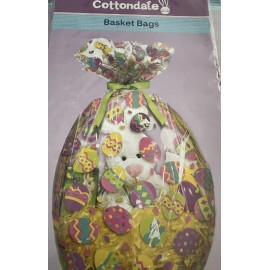 2 PCS Cottondale Easter Basket Wrap Bags with Multi-color Egg Design 24" x 25" 