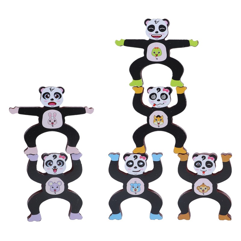 Wooden Stacking Games Toddler Children Interlock Balancing Blocks Educational ToyPanda