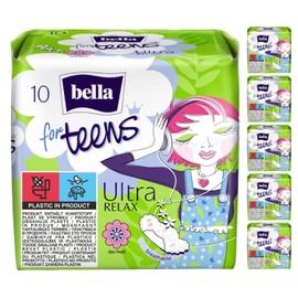 Bella For Teens Ultra Binden Relax: Ultradünne Binden Für Teenager, 6er Pack (6 X 10 Stück), Mit Flügeln + Frischeduft