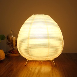 Paper Lantern Lamp - Rice Paper Table Lamp Bedside Modern Desk Lamp for Nightstand, Dresser, Living Room, Dorm, Office