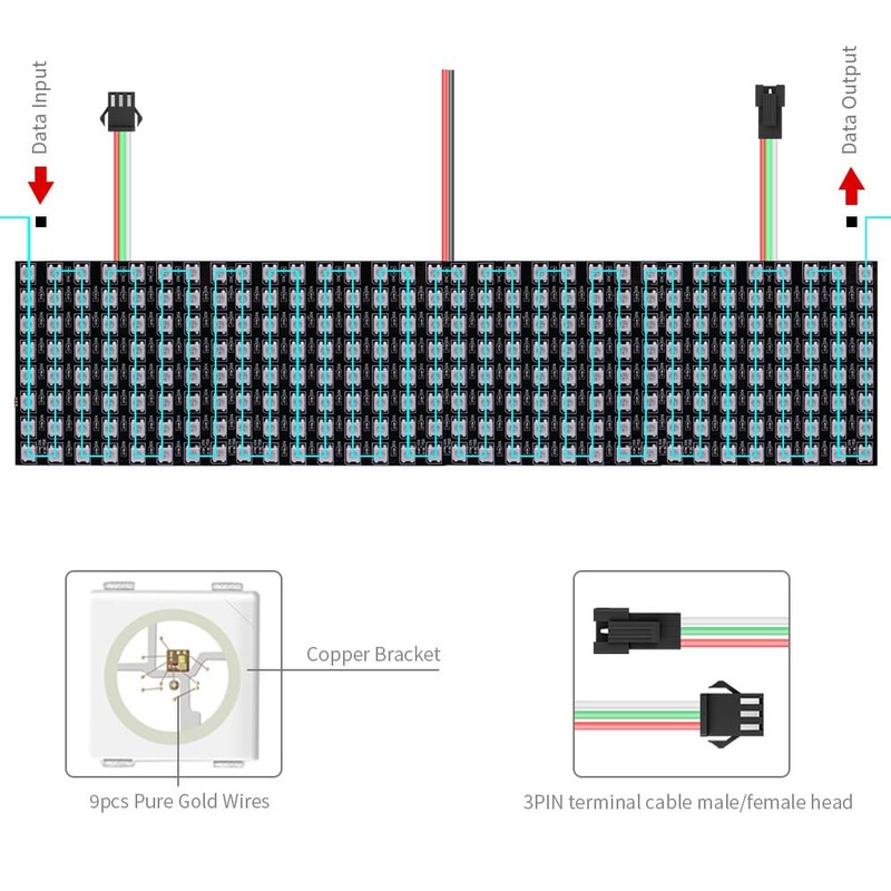 WS2812B - Panel de luz LED RGB digital, flexible, direccionable