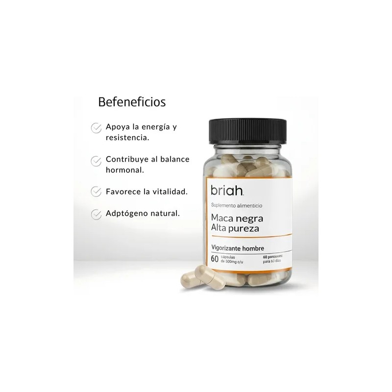Maca Negra Briah Pureza A 500 Mg Energía Y Vitalidad