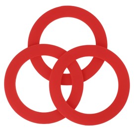 3pcs Flush Valve Seal for Mansfield, 1.97 inch Inner Diameter Toilet Tank Gasket Replacement Parts Rubber Canister Flush Valve Seal Compatible with Mansfield 210 and 211 (Red)