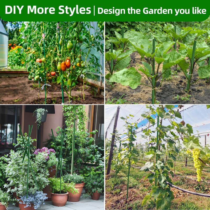 Fabulas Garden Stakes 16 Inch 70 Pack, Diy 4ft 5ft