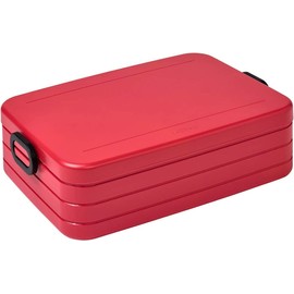 Mepal Large Lunch Box - Lunch Box To Go - Lunch Box for 4 Sandwiches or 8 Slices of Bread - Meal Prep Box - Adult Lunch Box - Food Box with Dividers - Nordic Red