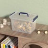 Yuright 3.5 Quart Small Clear Latching Storage Box with Handle,
