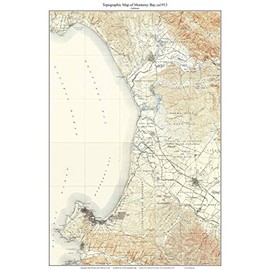 Monterey Bay ca1913 Custom USGS Old Topo Map - Monterey - Salinas - Capitola - Composite Reprint California - 15x15 Coast Combo