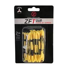 Zero Friction Tour 3-Prong Golf Tees (2-3/4 Inch, Yellow, Pack of 40)