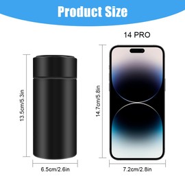Flintronic 200 ML Mini Thermal Flask, Stainless Steel Insulated Water Bottle, LED Temperature Display Smart Water Cup, Stainless Steel Vacuum Drink Flasksfor for Hot & Cold Drinks, Black