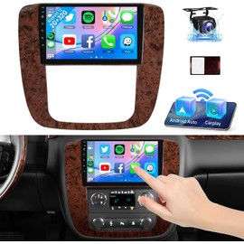 Alikali 9 inch Car Radio Stereo w/2+32G Radio for GMC Yukon for Chevy Avalanche Tahoe Suburban Double Din Touchscreen Car Radio Receiver,Built-in WiFi GPS Navigation Bluetooth AHD Backup Camera Mic