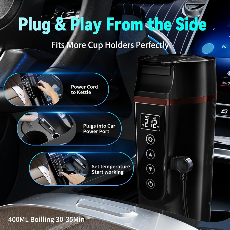 Car Electric Kettle for Travel : FVPE 12V/24V Small Electric