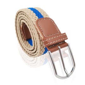 NiceYnn Men's Elastic Adjustable Waist Belt - Womens 3.3cm Wide Stretch Canvas Braided Belts Vintage Casual With Leather for Jeans, One Size