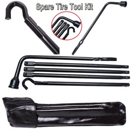 Spare Tire Tool Kit and 2 Ton Scissor Jack Set, 5 Piece Spare Tire Lug Wrench Set for Dodge Ram 1500 2002-2015
