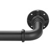 Mayrhyme Curtain Rod for Windows,Wrap Around Industrial Blackout Design,Black Adjustable