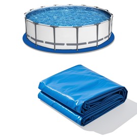 BTEDZSW Round Pool Liner Pad, Outdoor Pool Floor Tarp Prevents Punctures and Wear, Leak-Proof, Pool Liner for Above Ground Swimming Pool, Outdoor Pool Mat (27 FT)