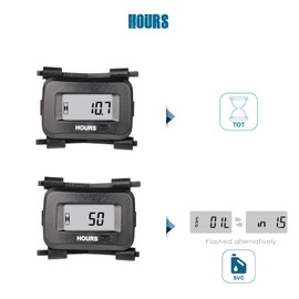 Runleader Digital AC/DC Operating Hour Meter Volt 5V to 277V for Small Gas Engines Works on Garden Tractor Golf Cart (HM038AGH2)
