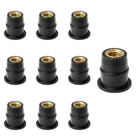 10pcs Wellnut Windshield M6 Motorcycle Windshield Mount M6 Rubber Nuts Rubber Brass Windshield Bolt for Motorcycle ATV Body