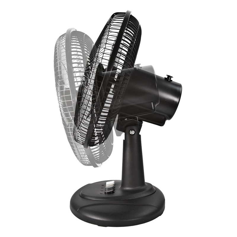 Comfort Zone Oscillating Table Fan with Adjustable Tilt, Convenient Push