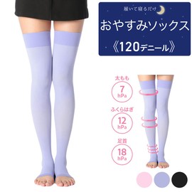 Fukusuke Super Support Women's 120 Denier Compression High Socks, 1 Pair Set, Pink