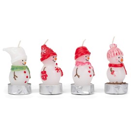 Transpac Snowman Christmas Wax Candles Set of 4 Winter Holiday Decor New