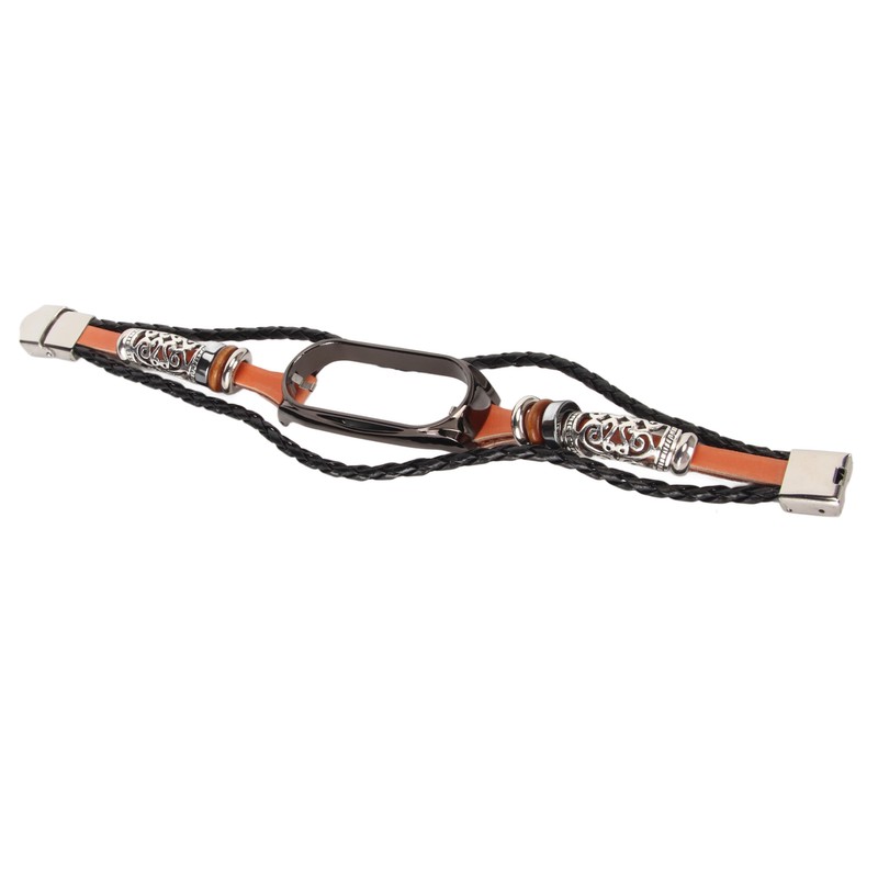 Leather Strap for Xiaomi 7 NFC Bracelet Metal Buckle Ethnic