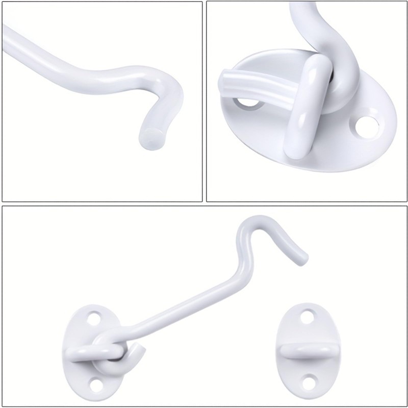 6-Inch Stainless Steel Cabin Hooks - White Gate Hook &