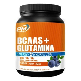 Aminoácidos Bcaas  Glutamina Promex 1kg Sabores Mora Azul                                                                                             