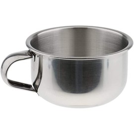 POFET POFET 8cm Durable Stainless Steel Shine Metal Men's Shaving Brush Mug Bowl Barber Beard Soap Cup