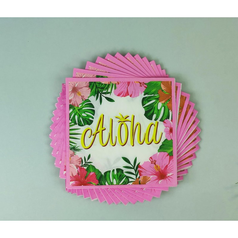 Hawaiian Napkins Disposable Paper, 32Pcs, 6.5in