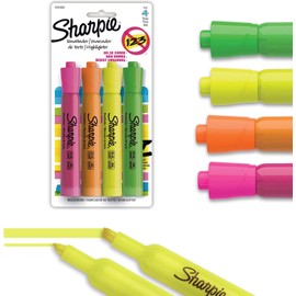 Sharpie® Tank Resaltador/Marcador de Texto, Punta Cincel/Biselada, Surtidos, 4 Piezas, 1805683