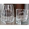 HullSpeed Designs Blue Crab Engraved Stemless Wine Glasses (set of