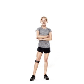 Rehband UD Children's Knee Brace, 1 Piece or 1 Pair, Patella Support Band Junior, Pressure Pad Patella, Colour: Black, 1 Pair, Size: One Size