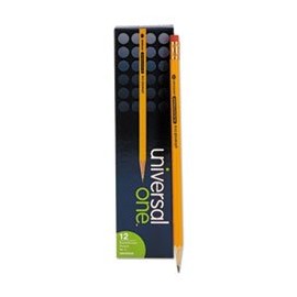 (3 Pack Value Bundle) UNV55520 Blackstonian Pencil, HB #2, Medium Soft, Yellow Barrel, Dozen