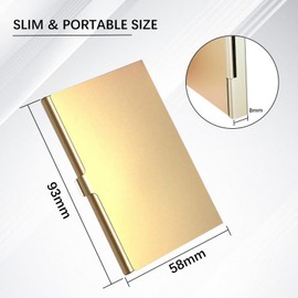 yuejuhe Pack of 4 Metal Business Card Holders, Business Card Cases for Men Women, Business Card Holder, Business Card Holder for Storing Your Cards (2 x Black + 2 x Gold)