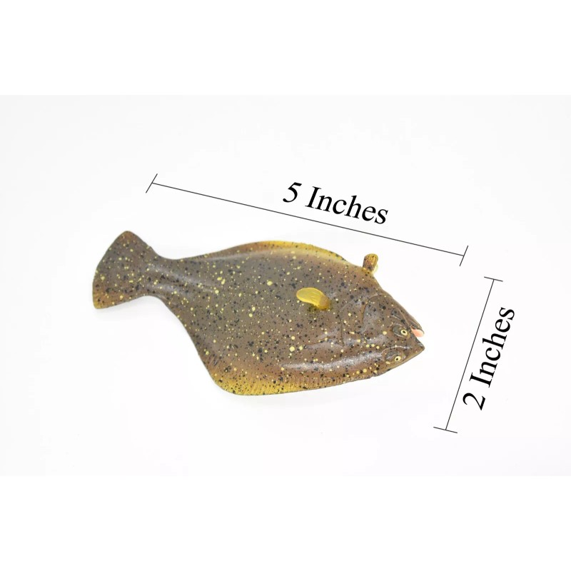 Deshen Du Pacific Halibut, Toy Fish, Very Realistic Rubber Model,