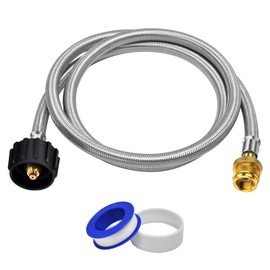 ABYDA 5Ft Propane Adapter Hose, 1 lb to 20 lb Converter for QCC1/Type1 Tanks, CGA600 Connection, Propane Tank Hose Fit for Coleman Stove, Weber Q Grill, Buddy Heater, Fits 5-40 lb Propane Tanks