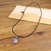 COAI Leather Necklace Arrowhead Necklace Raw Amethyst Crystal Necklace for