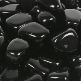 Justinstones 100 Grams Small Black Obsidian Tumbled Stone Specimen Collection Pocket Worry Healing Crystal Home Decorations