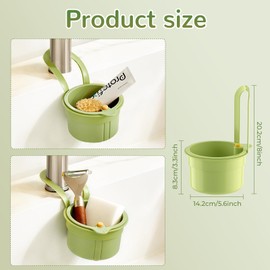 Zikenis Sieve for Sink, Strainer Tap Hanging, Plastic Draining Basket, Multifunctional Drain Strainer, on Most Standard Taps, for Washing and Organiser in Kitchen (Green)